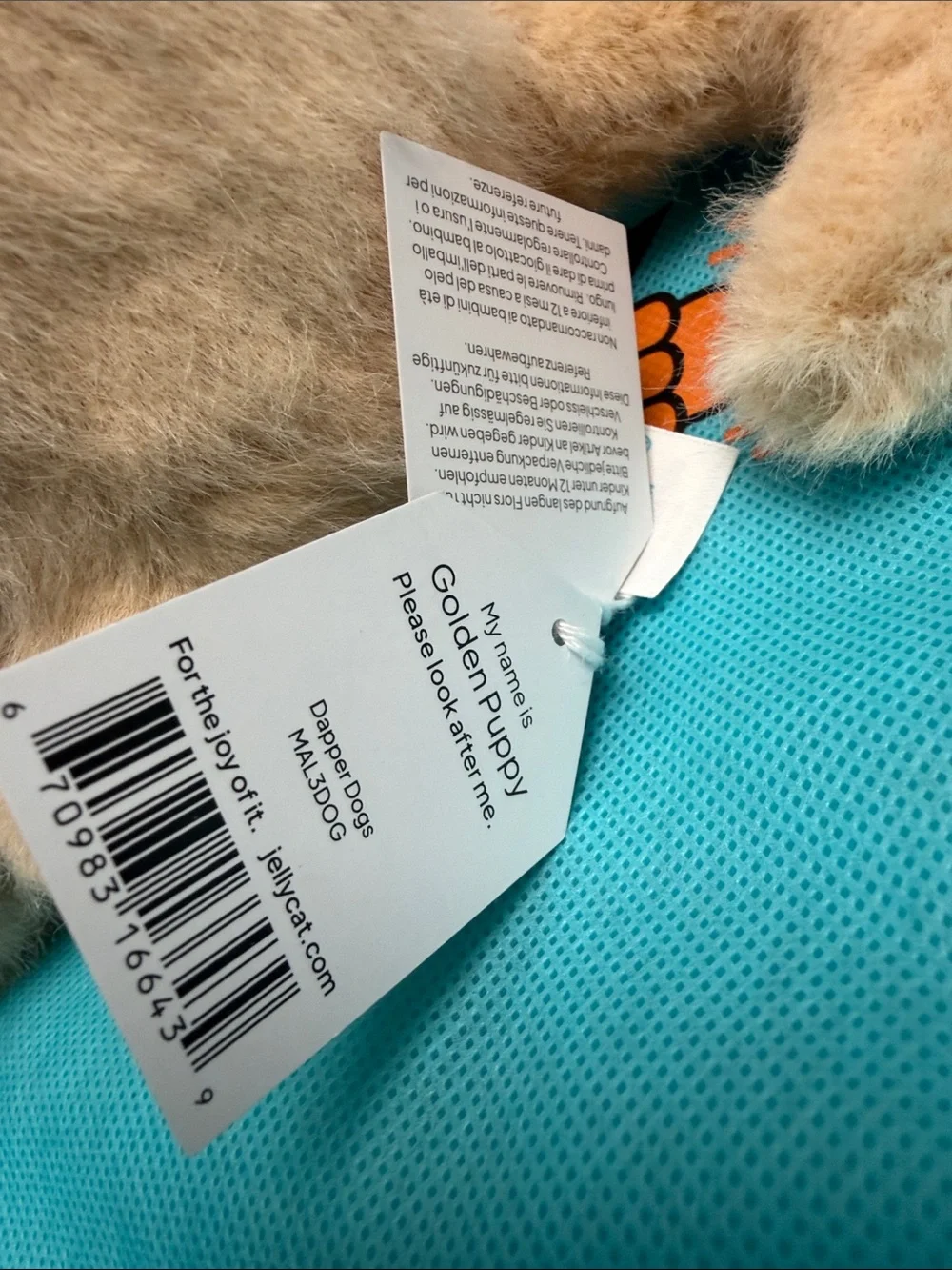 Jellycat Golden Puppy nwt and dust bag